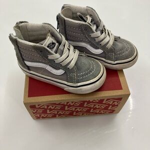Vans Grey and White Skate Shoe Box with Logo